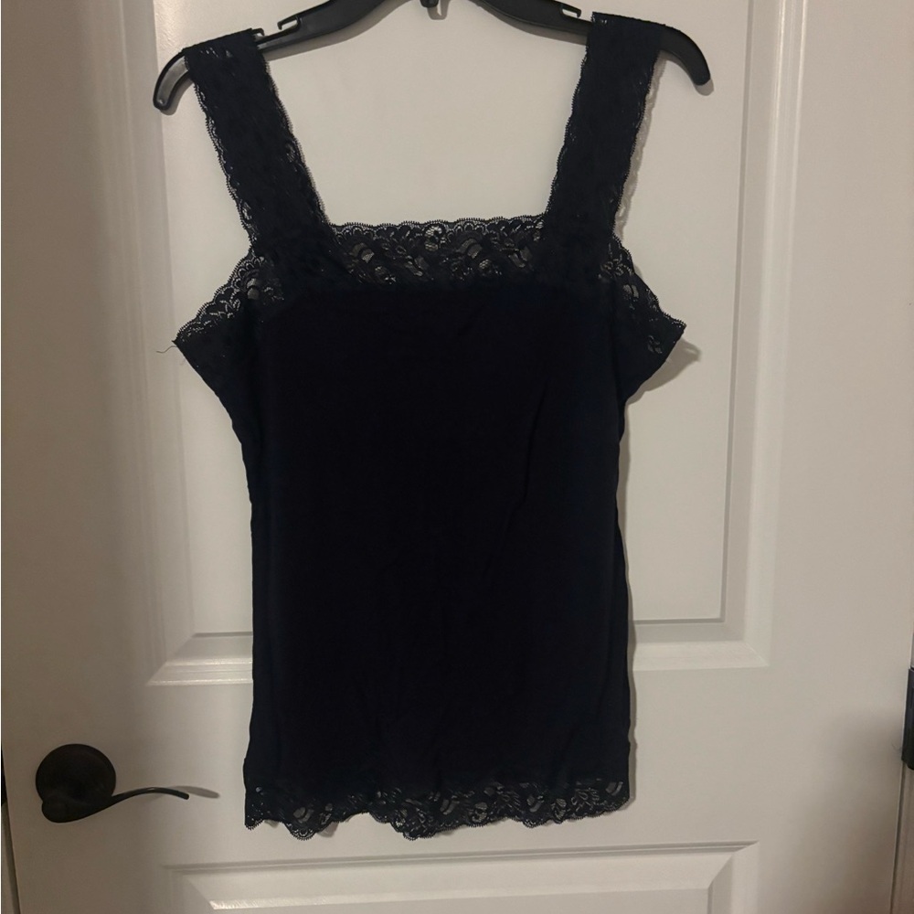Relativity Black Lace Detail Top